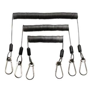 海钓船钓钢丝防丢绳304不锈钢弹力自动伸缩海钓船钓船桨鱼竿防丢