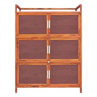 致勤住宅家具铝合金储物柜仿木纹家用厨房室内阳台钢化玻璃收纳柜