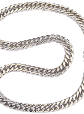 无扣套头钛钢男项链白金色不变色