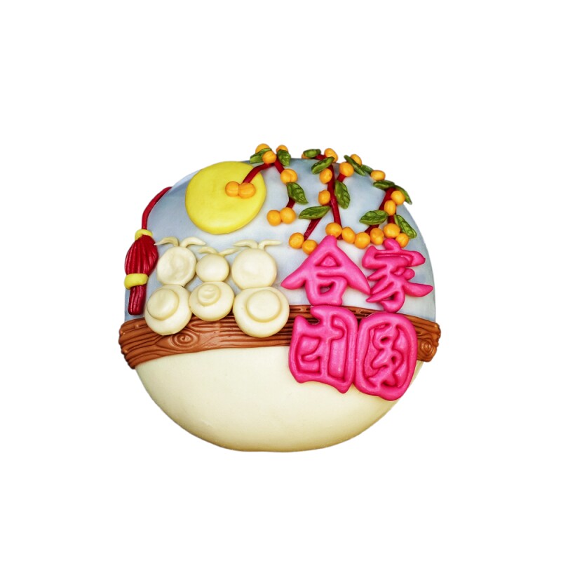 福满中秋花饽饽礼盒山东手工花馍