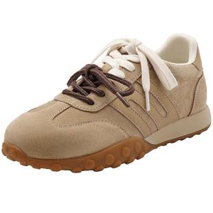 百丽女鞋轻便运动风休闲阿甘鞋复古薄底德训鞋休闲鞋子B2085CM4预