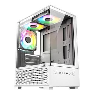 海景房机箱无立柱全景透明玻璃MATX主板台式迷你小机箱mini外壳