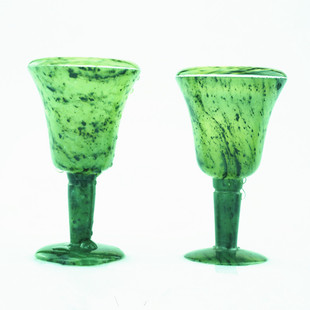 贺店玉雕酒夜光杯酒泉夜光杯甘肃夜光杯武山鸳鸯玉高脚杯精品包邮