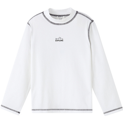 安奈儿童装男童女童中领长袖T恤2025秋新款弹力时尚宽松打底衫