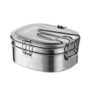 304不锈钢饭盒长方形双层带盖成人学生食堂打饭餐盒便当盒蒸饭盒