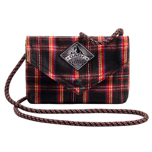 GAGA EQUIPMENT早春新年红色苏格兰格纹复古手机包信封包