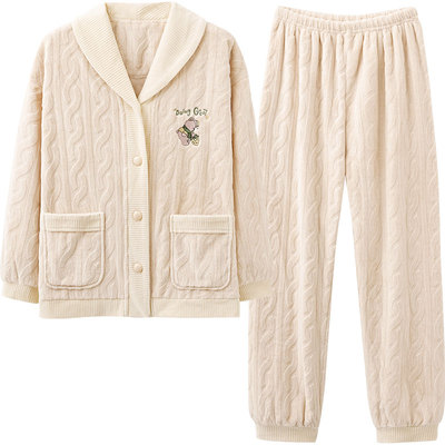 马克公主珊瑚绒情侣睡衣高级感