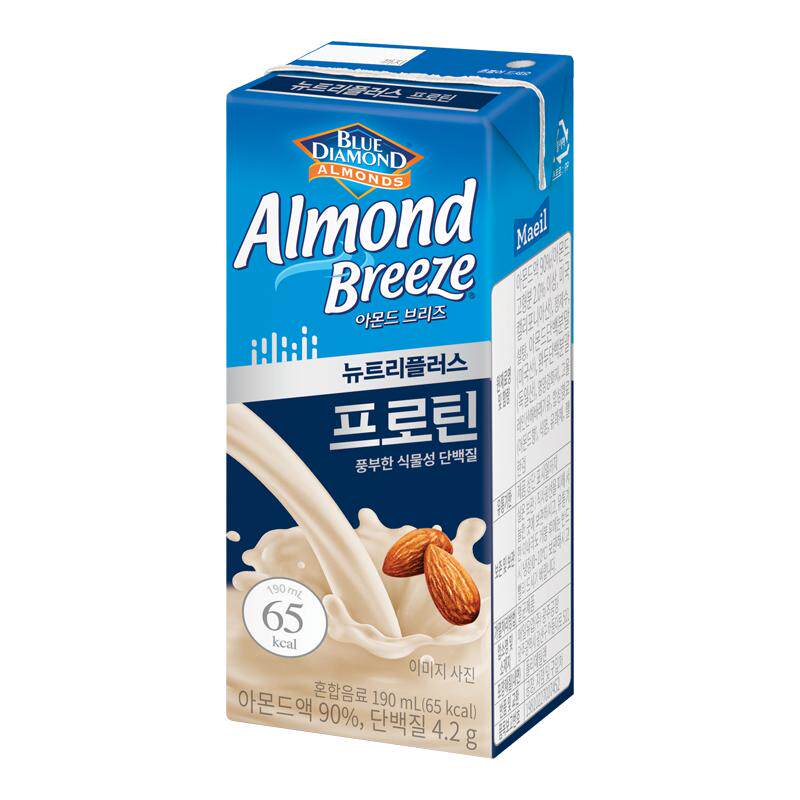 maeil每日杏仁奶坚果植物蛋白低脂韩国进口休闲饮品190ml*24盒