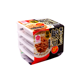 日本北海道原装进口滨莉纳豆便捷美味拉丝发酵纳豆4盒/组优选速食