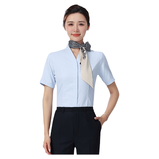新款中国移动营业厅工作服夏季女士员工短袖衬衫套装职业工装