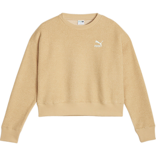 Puma/彪马官方当季新款女士耐穿加绒圆领短款套头休闲卫衣