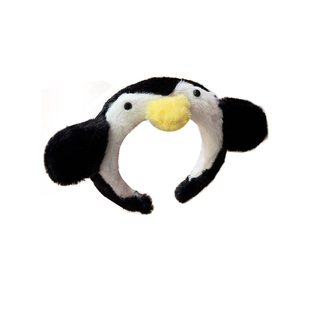 可爱企鹅发箍创意毛绒卡通头饰创意动物园拍照发卡少女搞怪头箍女