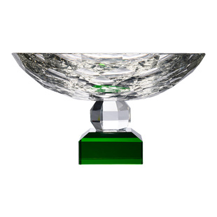 新款翠绿K9水晶玻璃方高脚果盘客厅茶几水果盘零食糖果摆放茶点盘