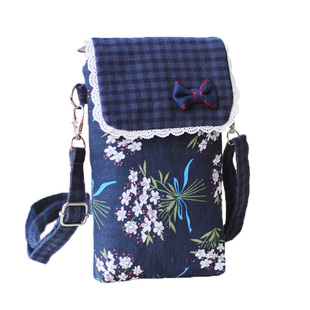 手机包包女2025新款夏天斜挎迷你百搭零钱包棉布艺清新手机小挎包
