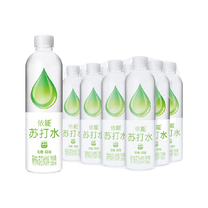 依能苏打水饮料0糖0脂0卡青柠味弱碱气泡水饮品 碱卡实拍商品图