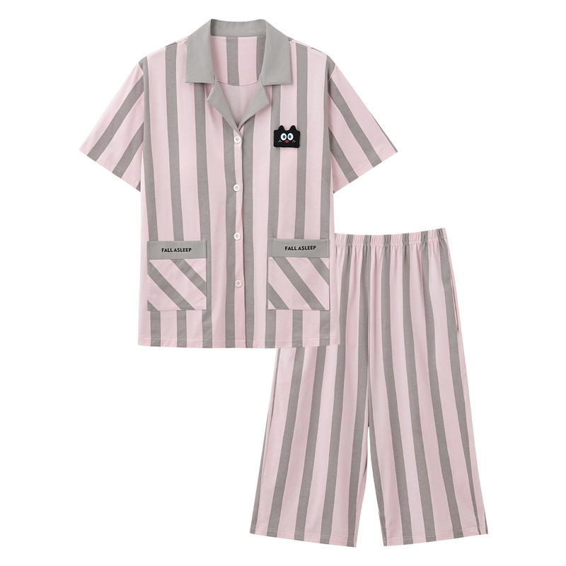 夏季棉拉架大码妈妈家居服套装