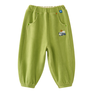 babycare儿童绒绒长裤男女童秋冬裤子宝宝奥粒绒束脚裤2025秋冬款