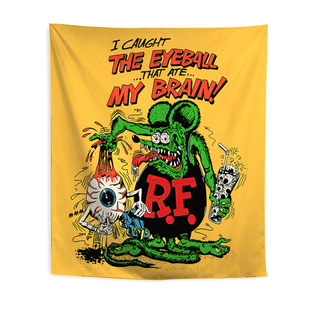 芬克老鼠RATFINK  RF挂布装饰背景布摇滚机车风男生卧室卡通挂毯