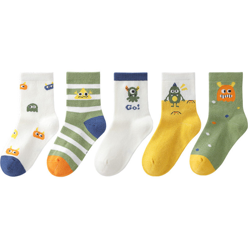 儿童袜子棉纯a类防臭吸汗无骨中筒初中小学生春夏男女童卡通棉袜