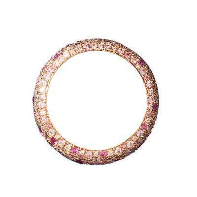 SUKEEW/酥可 「晨曦微光」轻奢高级感指环镶钻渐变蜜桃粉排钻戒指