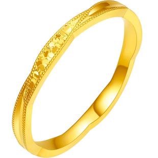 周六福5G黄金戒指女计价足金爆闪碎碎冰手饰金指环手饰新年礼物