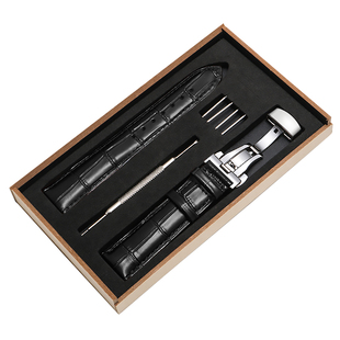 依波手表带真皮牛皮原装款表带精钢针扣蝶恋花男女皮表链16/20mm