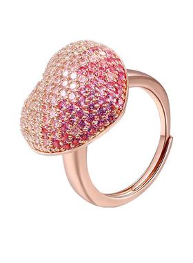 VITARING渐变粉色爱心开口戒女