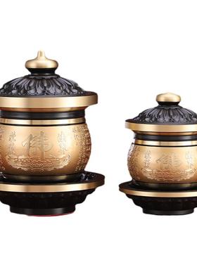 台湾纯铜前水供杯纯铜观音供水杯