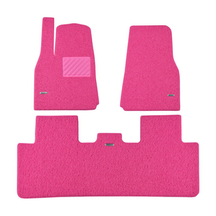 主驾驶汽车脚垫副驾单个驾驶位专用个性女生地毯式丝圈地垫草莓红