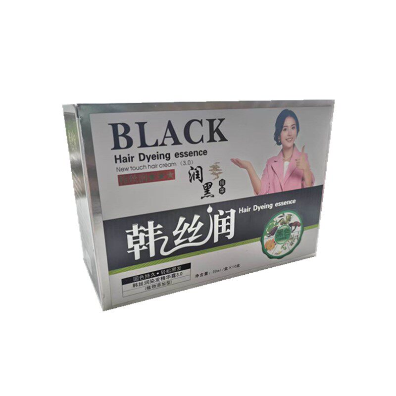 【电视同款】袋装韩丝润正品白发染发膏精华露老人自己在家染正品