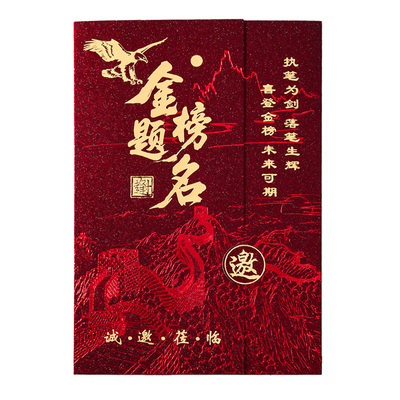 金榜题名请柬答谢宴喜帖邀请函
