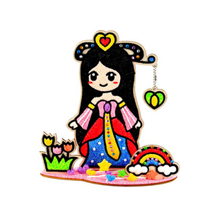 雪花泥珍珠泥木板画儿童diy手工粘土画彩色黏土3d立体填色材料包