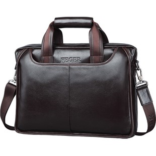 斐格男士手提包真皮单肩斜挎包电脑包皮包时尚男款商务公文包男包