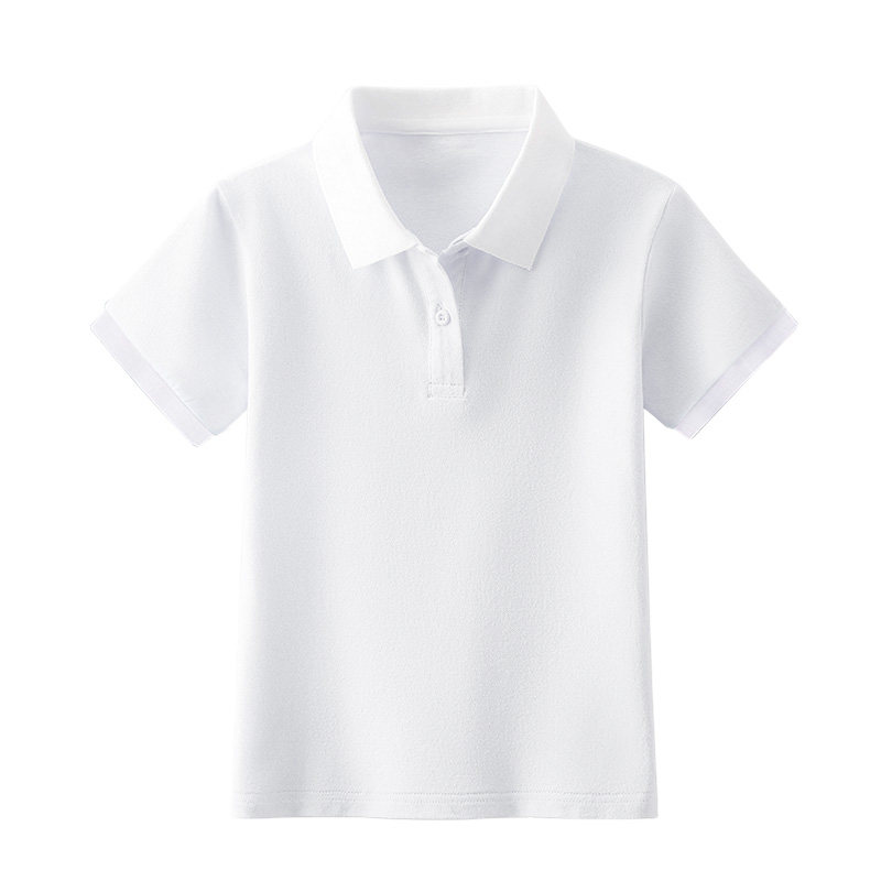 学生校服纯棉男童白色短袖T恤小学生校服园服儿童POLO衫短袖夏季