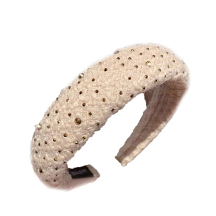 法式复古小香风毛绒水钻宽边海绵发箍高颅顶发卡头箍轻奢百搭发饰