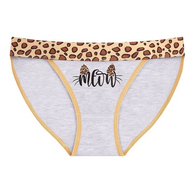 花佃品色女中腰三角内裤纯棉豹纹