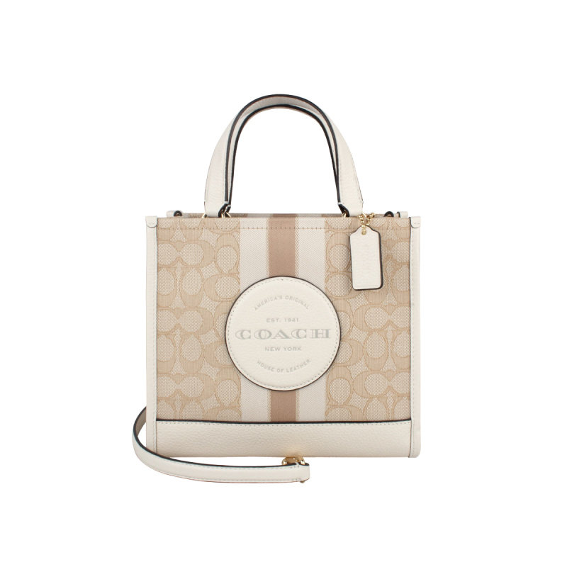 【自营】COACH/蔻驰印花条纹Logo贴饰女士单肩斜挎手提包CQ878