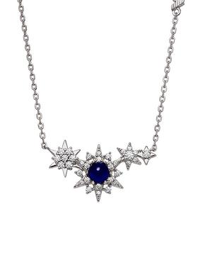 阿玛尼银女星芒项链周雨彤同款