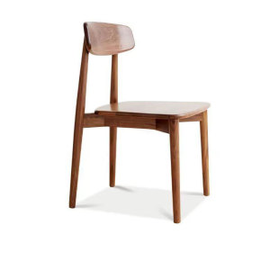 实木橡木餐椅北欧现代靠背椅黑胡桃木书房书桌椅家用餐厅椅子