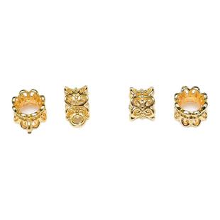 18k包金保色三通隔珠镂空花瓣手串隔片配珠子diy手工编绳串珠配件