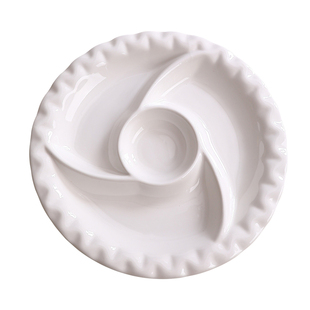 蒸锅专用盘三格陶瓷蒸盘一锅蒸风车盘子家用蒸笼蒸格分隔多格餐盘