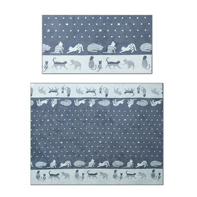 提花抗菌毛绒地毯猫咪