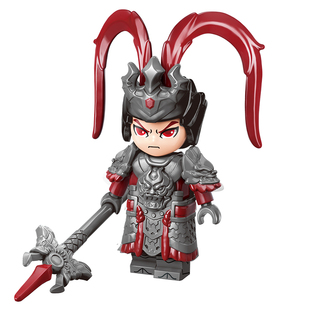 王者荣耀积木玩具天魔缭乱吕布奉先男孩启蒙二次元拼装盲盒人仔