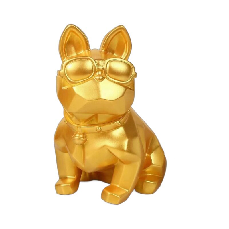 风掣法斗犬搪胶投币存钱罐
