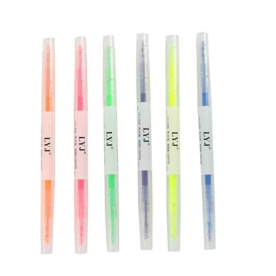 4支6色荧光笔重点划线标记笔
