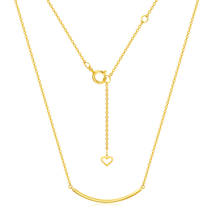 周大福SOINLOVE「极简」微笑18K金项链锁骨链VE155生日礼物