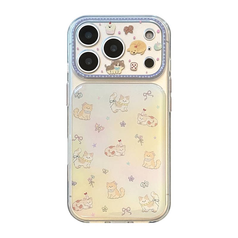 滴胶猫咪透明全包iPhone手机壳