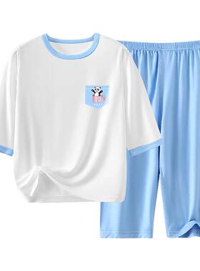 莫代尔儿童睡衣夏季冰丝家居服薄