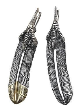 纯银吊坠复古鹰爪羽毛时尚潮饰