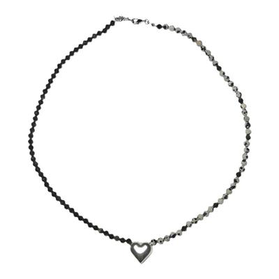 wk黑玛瑙小众爱心项链